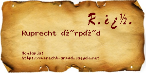 Ruprecht Árpád névjegykártya
